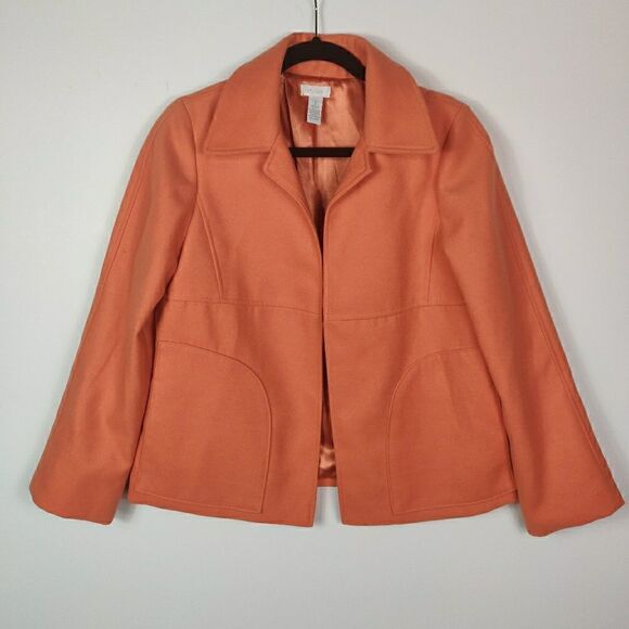Chico's Orange Coat Size 1 or Women's Medium‎ - Picture 1 of 5